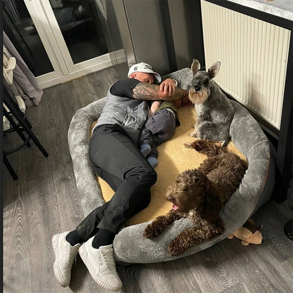 Jumbo Orthopedic Dog Bed with Memory Foam – Waterproof Pet Sofa Couch with Removable Cover & Bolsters