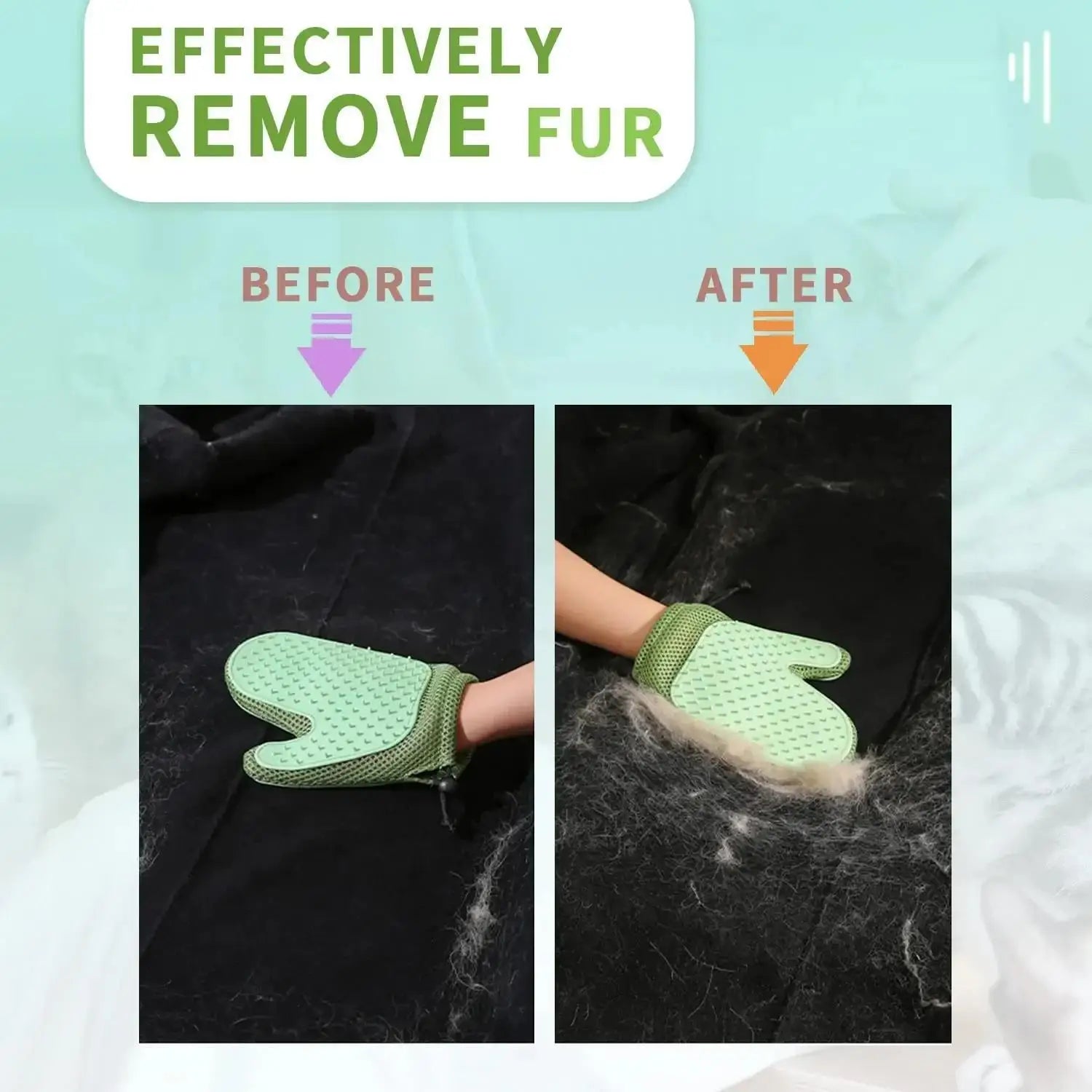 2-in-1 Cat Hair Glove & Pet Fur Remover – Grooming Glove Brush for Shedding