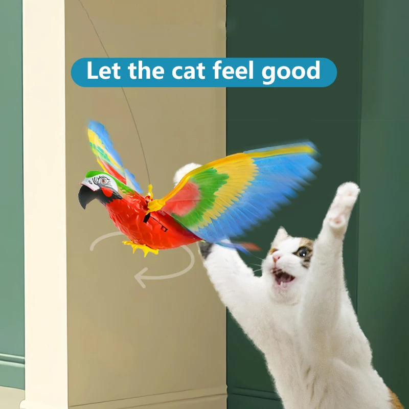 Electric Hanging Flying Bird Cat Toy – Interactive Simulated Eagle with Scratch Rope