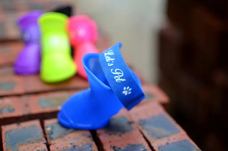 4Pcs Waterproof Dog Rain Shoes – Anti-Slip Rubber Boots for Small, Medium & Large Dogs