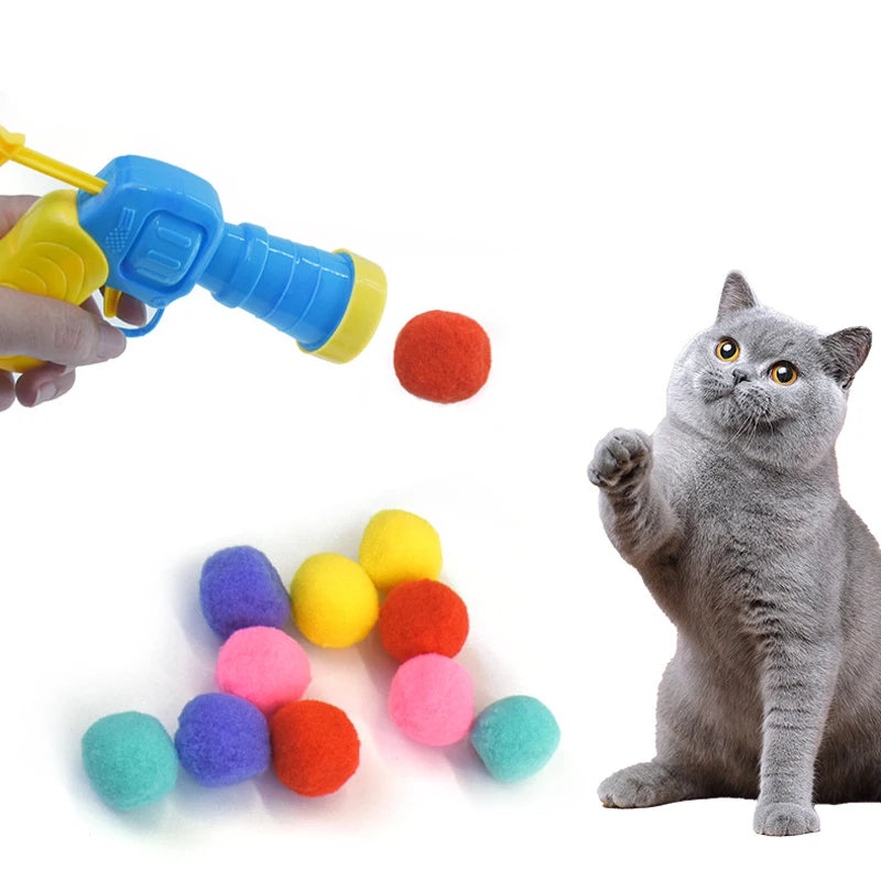 🎯 Cat Plush Ball Shooting Gun – Mini Silent Launcher Toy for Interactive Play & Stress Relief