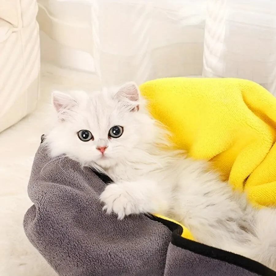 Pet Bath Towel Soft Microfiber Absorbent Dog Towel Puppy Cat Wash Cleaning Cloth Miniature Puppy Pet Products