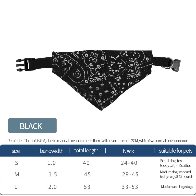 Adjustable Pet Triangle Scarf – Printed Dog & Cat Saliva Towel Neckerchief for Puppies & Kittens