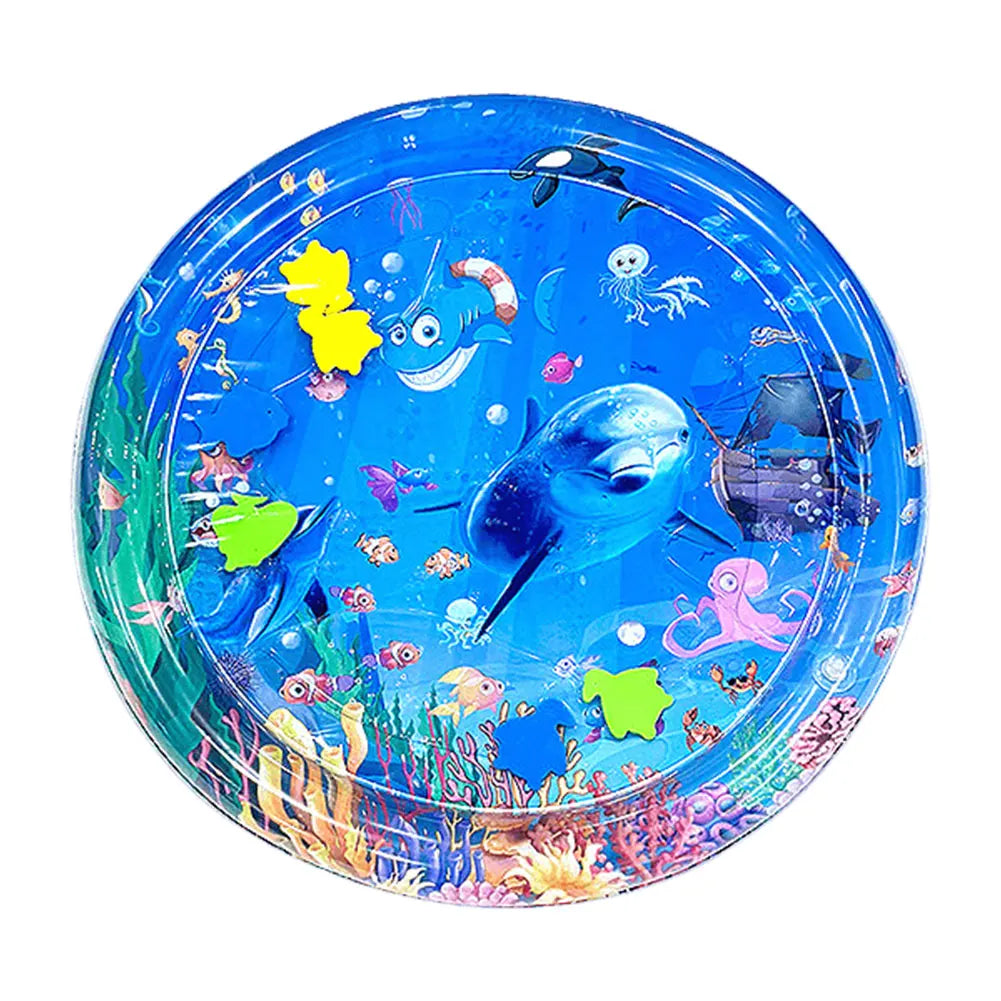 Inflatable Water Sensory Play Mat for Cats & Dogs – Ocean Theme Pet Playmat with Floating Fish Toys