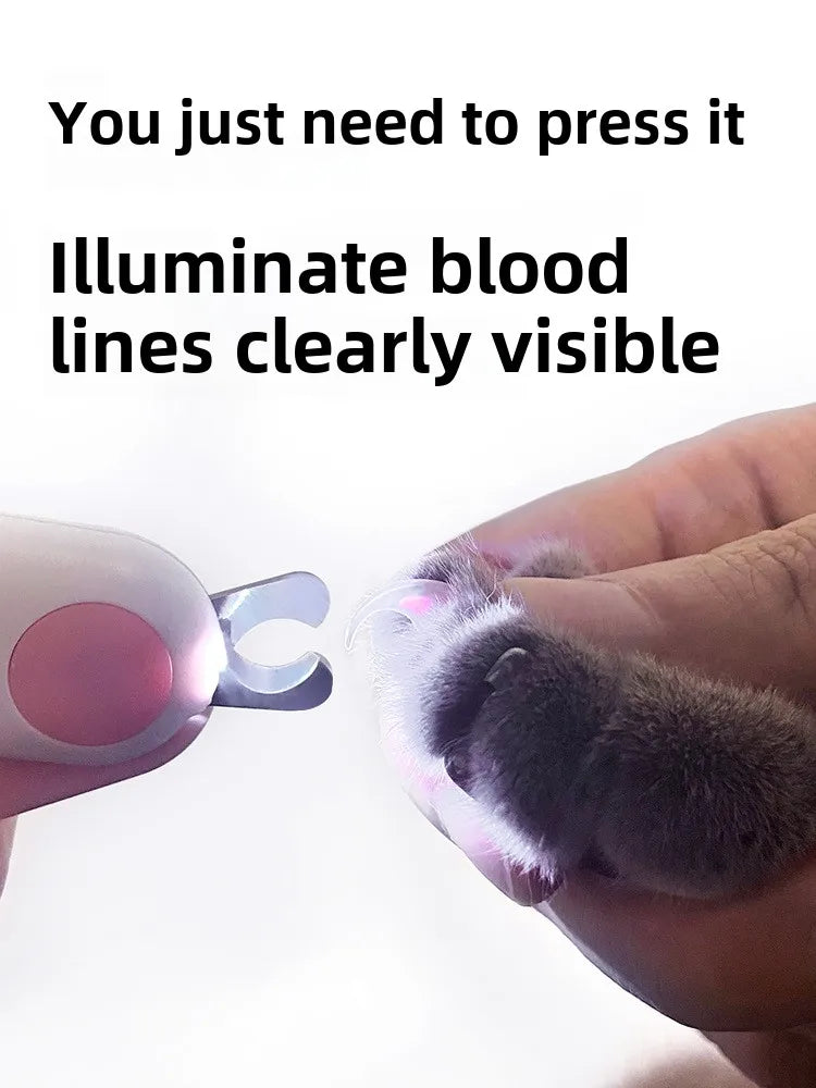 💡 LED Illuminate Blood Line Pet Nail Clippers – Safe, Precise Grooming for Dogs & Cats