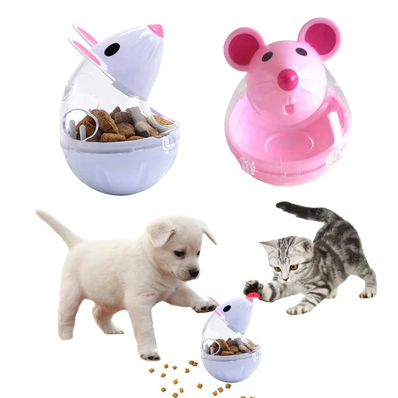 Mouse Food Rolling Feeder Toy for Cats – Dispenser Bowl & Training Toy