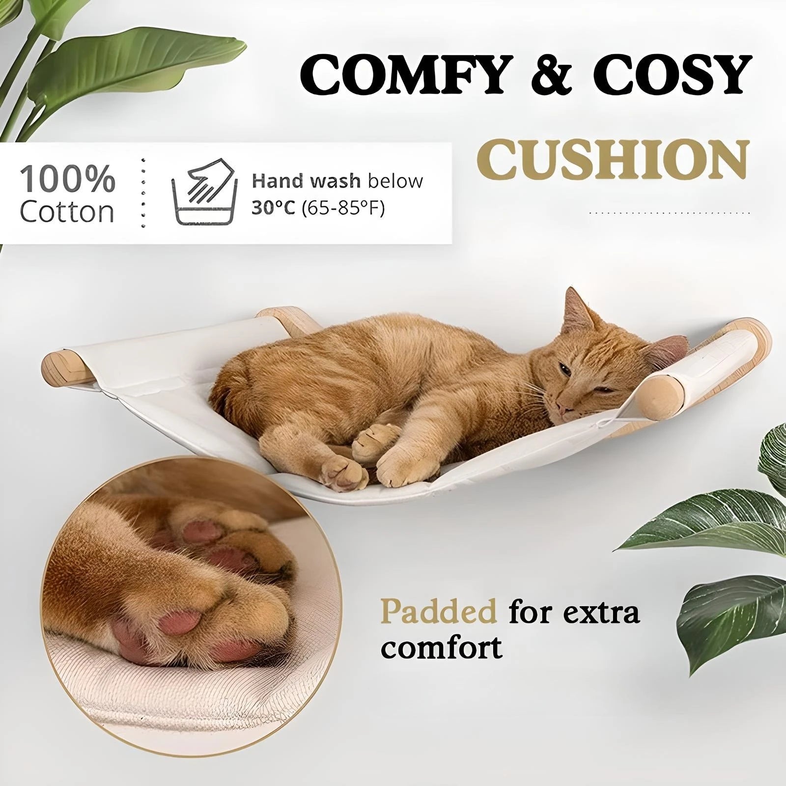 🐾 Wall-Mounted Cat Hammock with Steps – Cozy, Space-Saving Cat Shelf