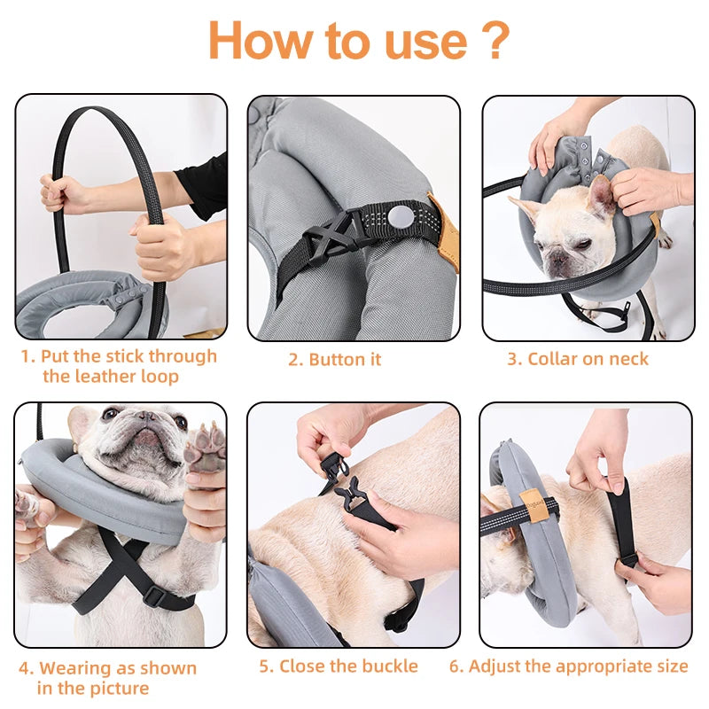 Blind Dog Collar Safety Harness – Adjustable Reflective Anti-Collision Guide Ring for Blind Dogs & Cats