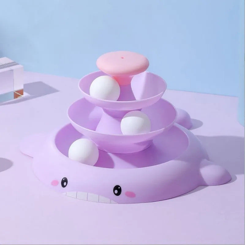 Self-Amusement Cat Turntable Toy – Automatic Fun Cat Ball & Stick Toy