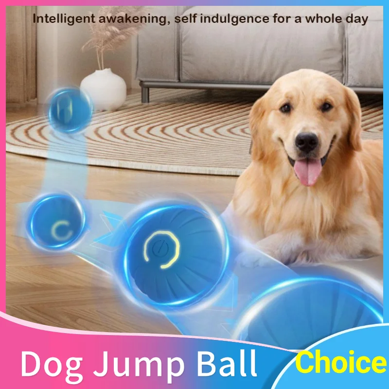 ⚽ Automatic Smart Moving Dog Toy Ball – Interactive Jumping Chew Toy (USB Rechargeable) 🐾💨