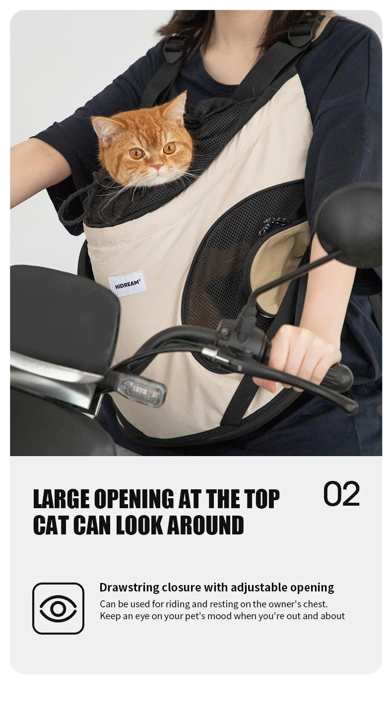 Pet Chest Backpack – Front Carrying Tote for Dogs & Cats, Breathable Outdoor Shoulder Bag, Portable Pet Travel Carrier