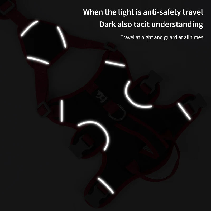 🐕 Adjustable Reflective Dog Harness – For Small to Large Dogs (French Bulldog, Husky & More) 🐾