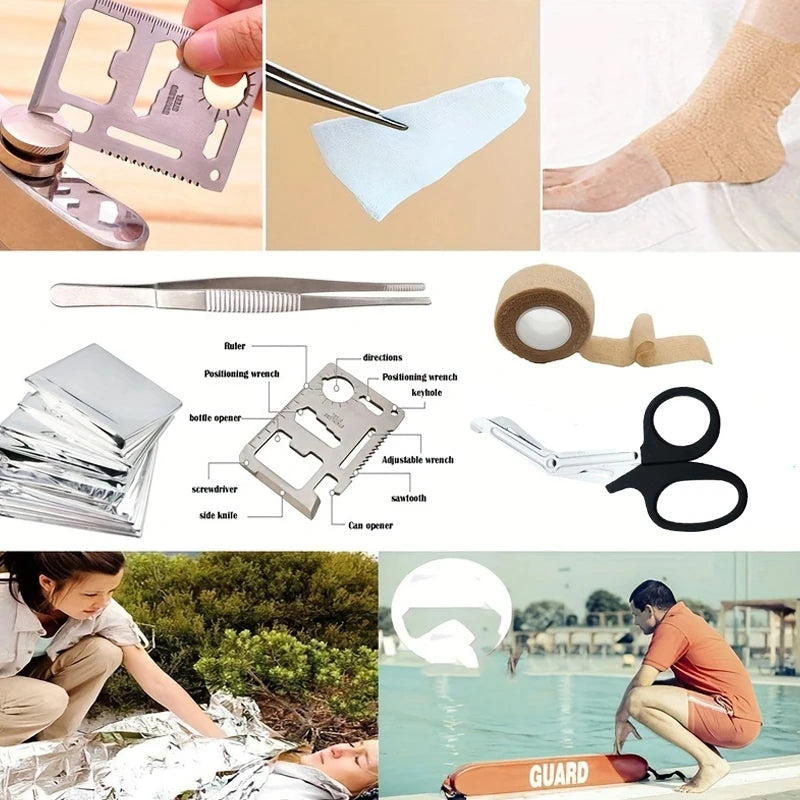 Multi-Purpose First Aid Kit – Portable Emergency Medical Kit for Hiking, Hunting, Camping & Travel (Small/Large Sizes)