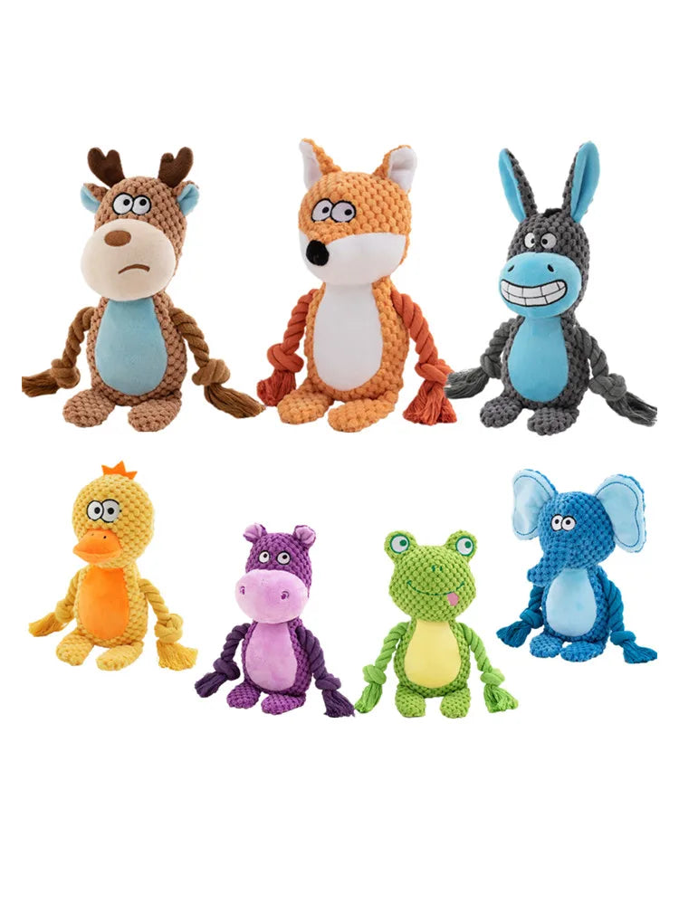 Stuffed Raw Joint Dog Toy – Squeaky Plush Chew for Puppies & Small Dogs