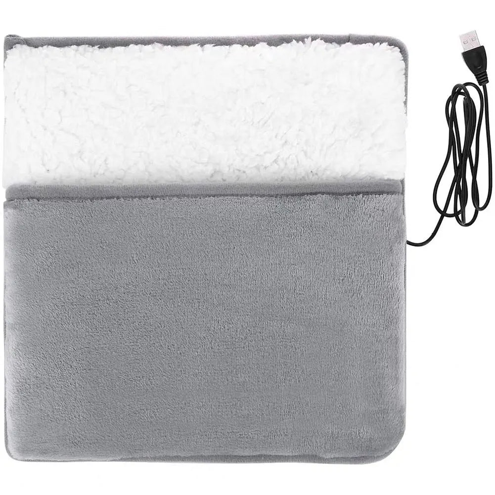 🔥 Winter Electric Foot Heating Pad – USB Powered, Plush Thermal Mat for Home & Office
