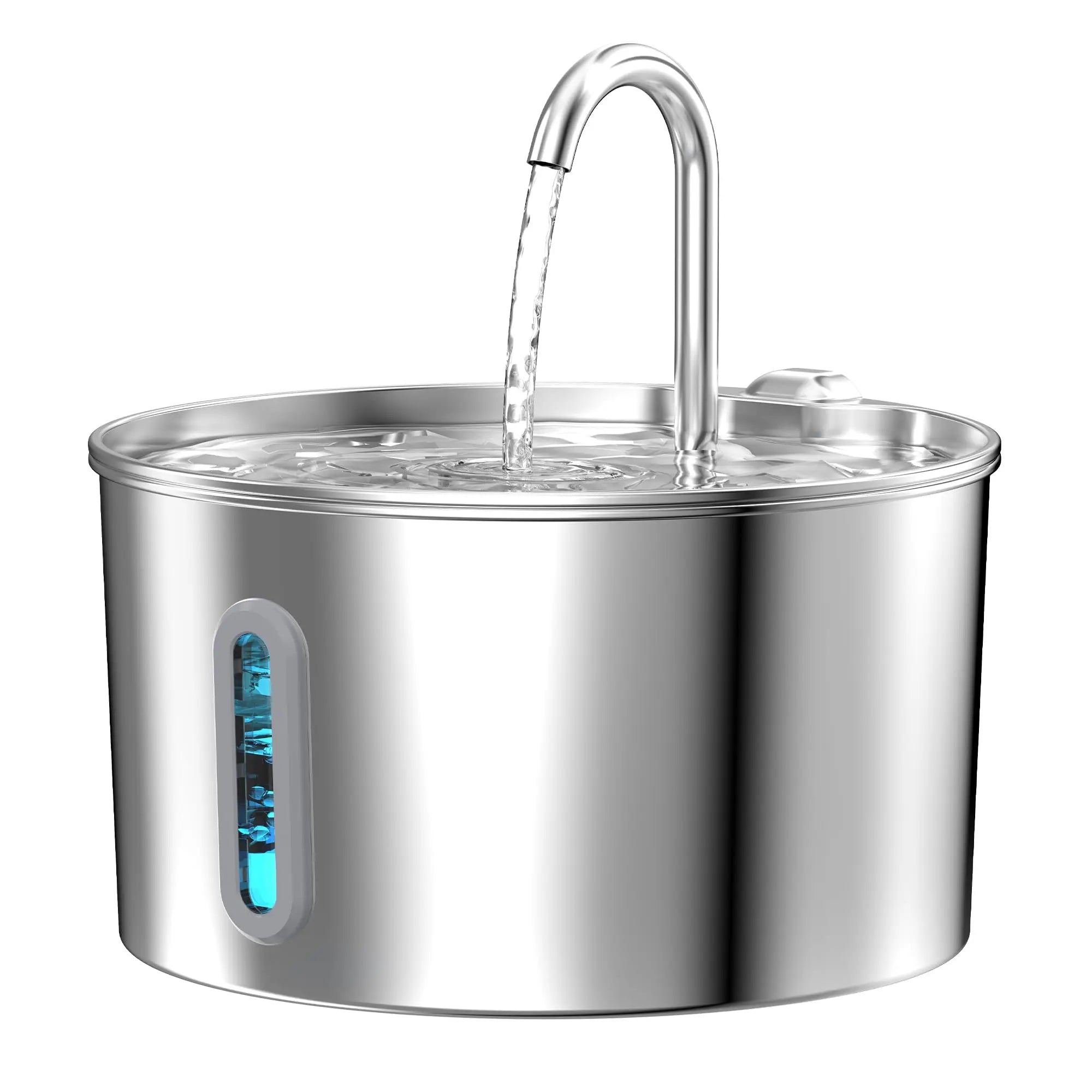 🐾 2.2L Stainless Steel Automatic Cat Water Fountain – Silent Pump & Visual Window