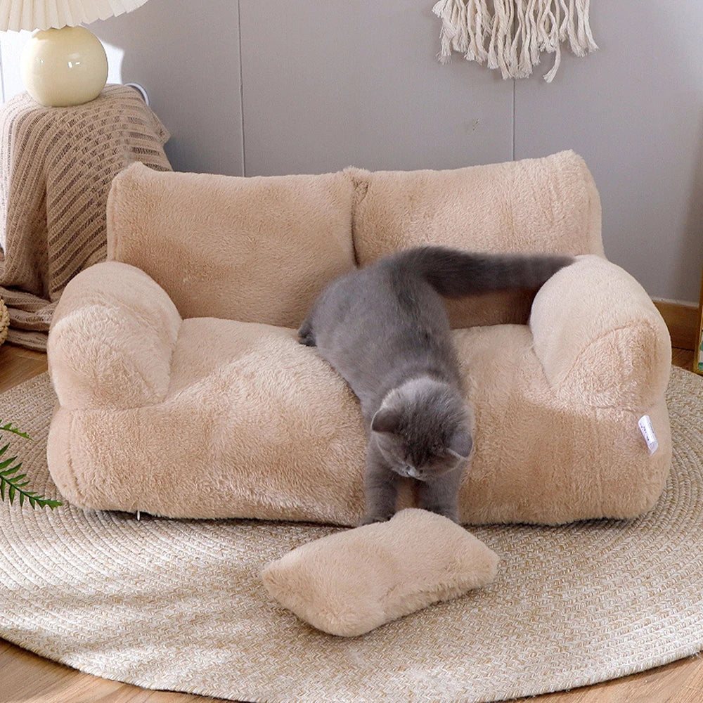 All-Season Pet Cat & Dog Sofa – Soft, Comfortable, Detachable & Washable Pet Couch