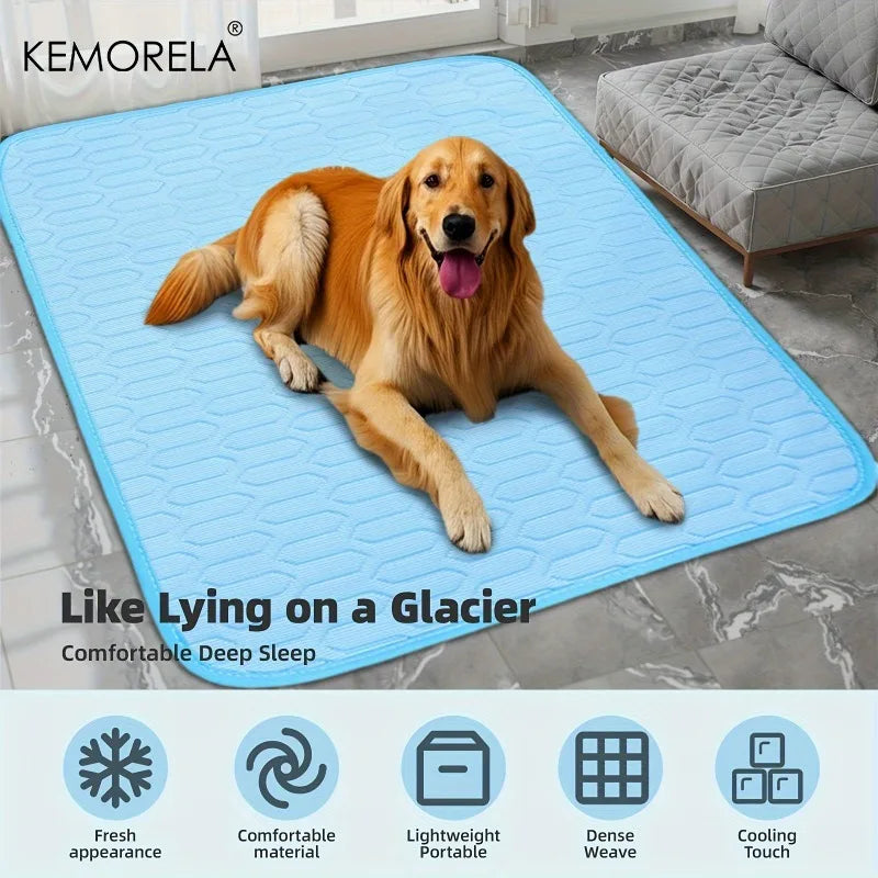 2025 Upgraded Ice-Cool Pet Cooling Mat – Sweat-Absorbent Summer Bed for Small, Medium & Large Pets (4 Sizes Available)