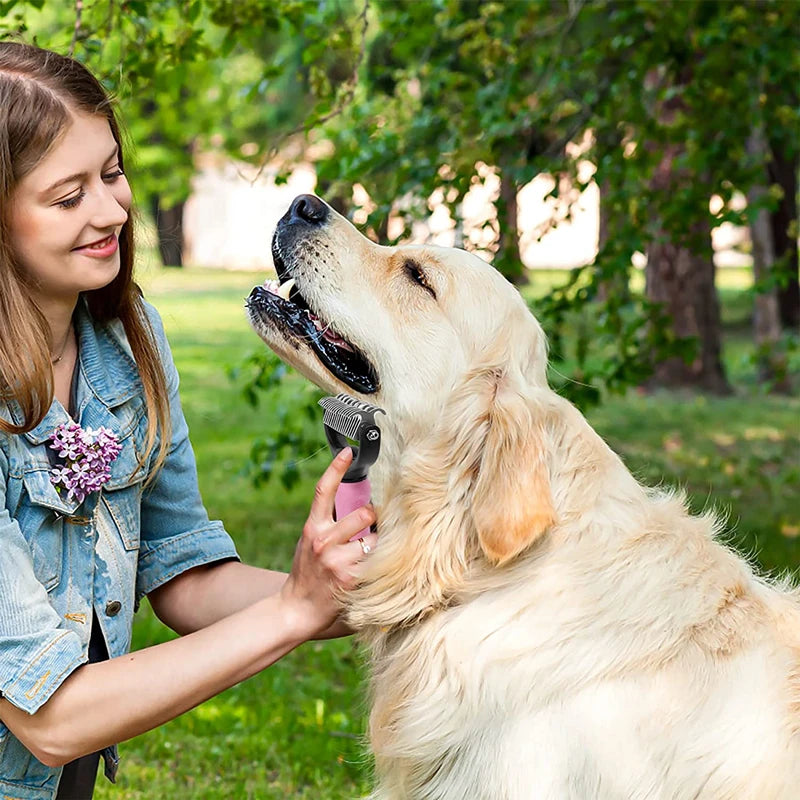 All-in-One Dog & Cat Hair Remover Brush – Grooming Comb for Long, Short & Curly Hair
