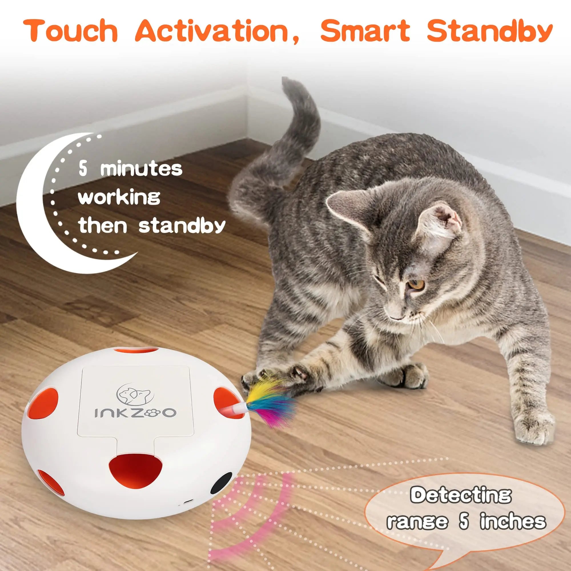 INKZOO 7-Hole Interactive Cat Toy – Automatic Mice Whack-A-Mole for Cats & Kittens