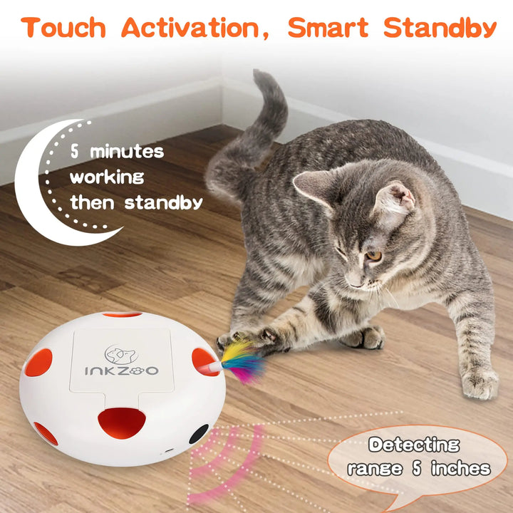 INKZOO 7-Hole Interactive Cat Toy – Automatic Mice Whack-A-Mole for Cats & Kittens