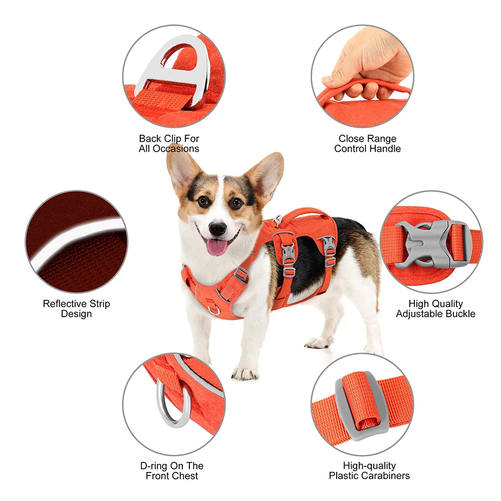 🐶 Escape-Proof Reflective Dog Harness – Durable Nylon Vest with Handle for Small to Large Dogs