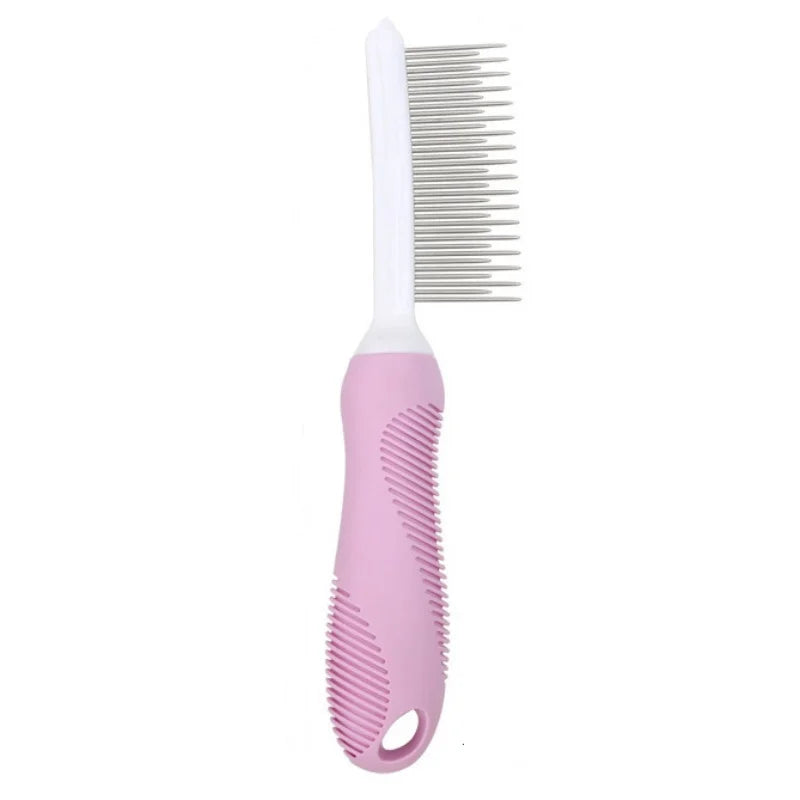 Poodle Detangling Pet Comb with Long & Short Stainless Steel Teeth