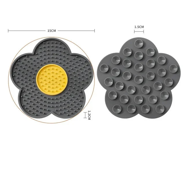 🌼 Pet Supplies Cat & Dog Licking Pad – Pentagram & Sunflower Silicone Slow Feeder Mat