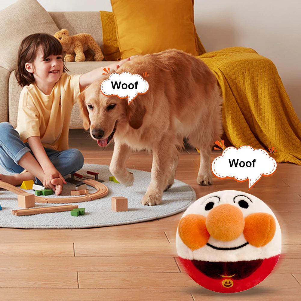 USB Rechargeable Talking Plush Dog Toy Ball – Interactive Bouncing Singing Pet Toy