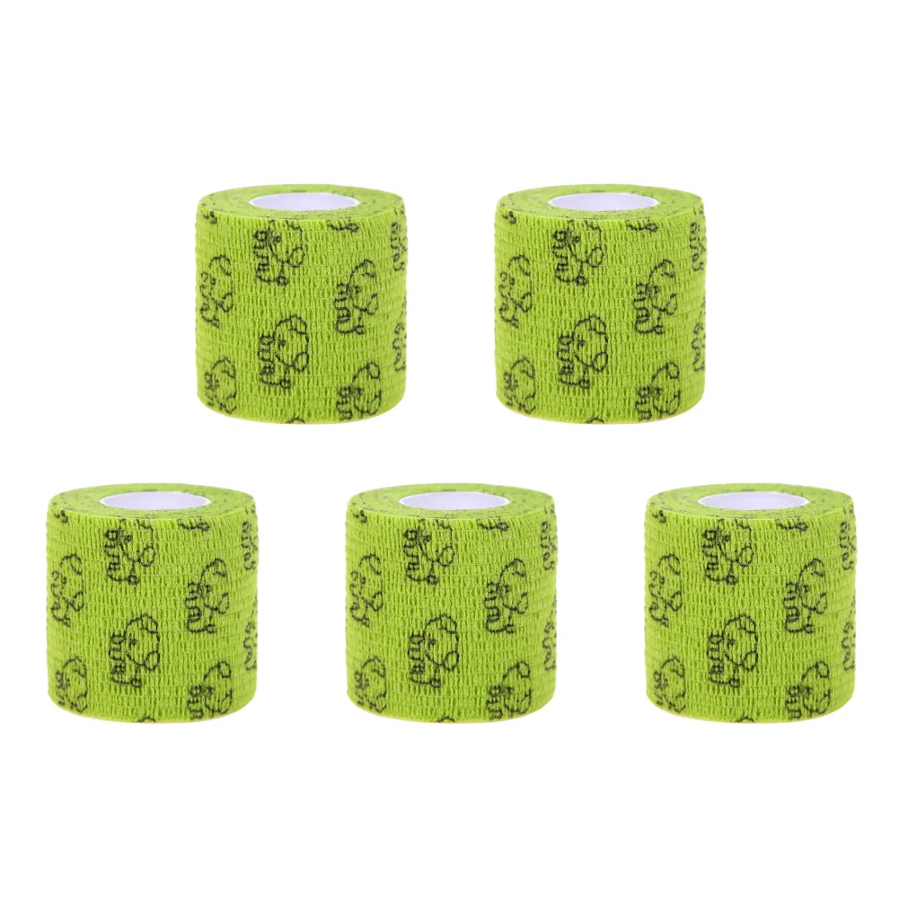 5Pcs Self-Adhesive Bandage Wrap for Dogs – Elastic First Aid Pet Leg Protector, Vet Tape Wrap (Green)