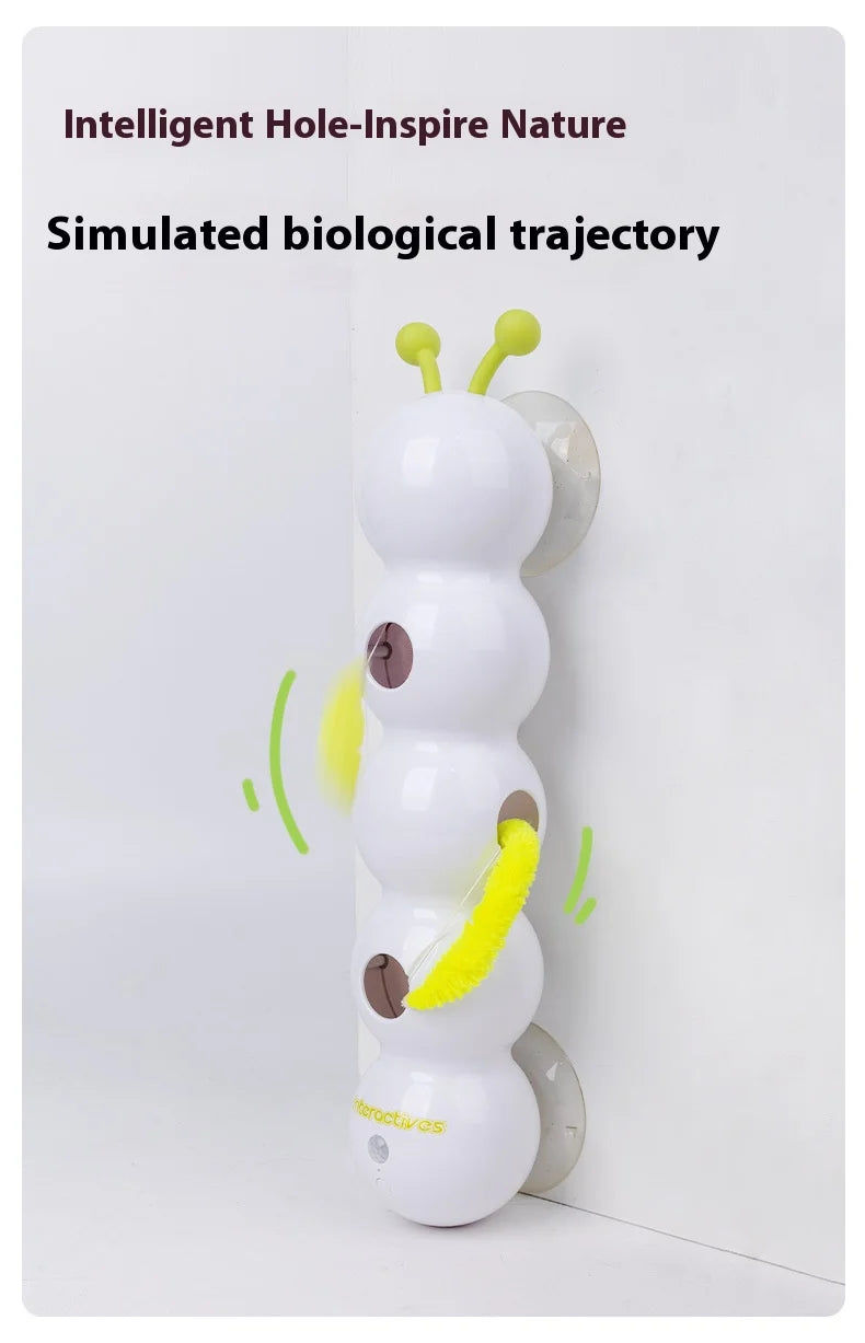 🐛 Intelligent Interactive Cat Toy – Auto Pop-Up Earthworm with Tail & Motion Activation