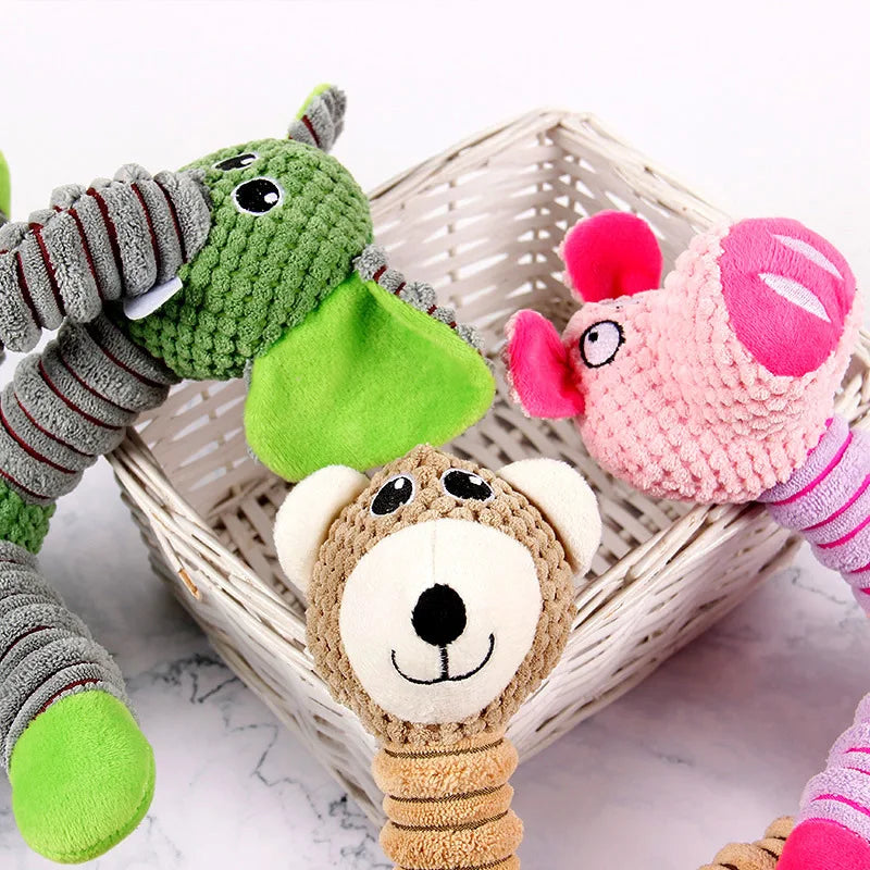 Indestructible Squeaky Plush Animal Dog Toy – Durable Chew & Dental Training Toy for Large Dogs
