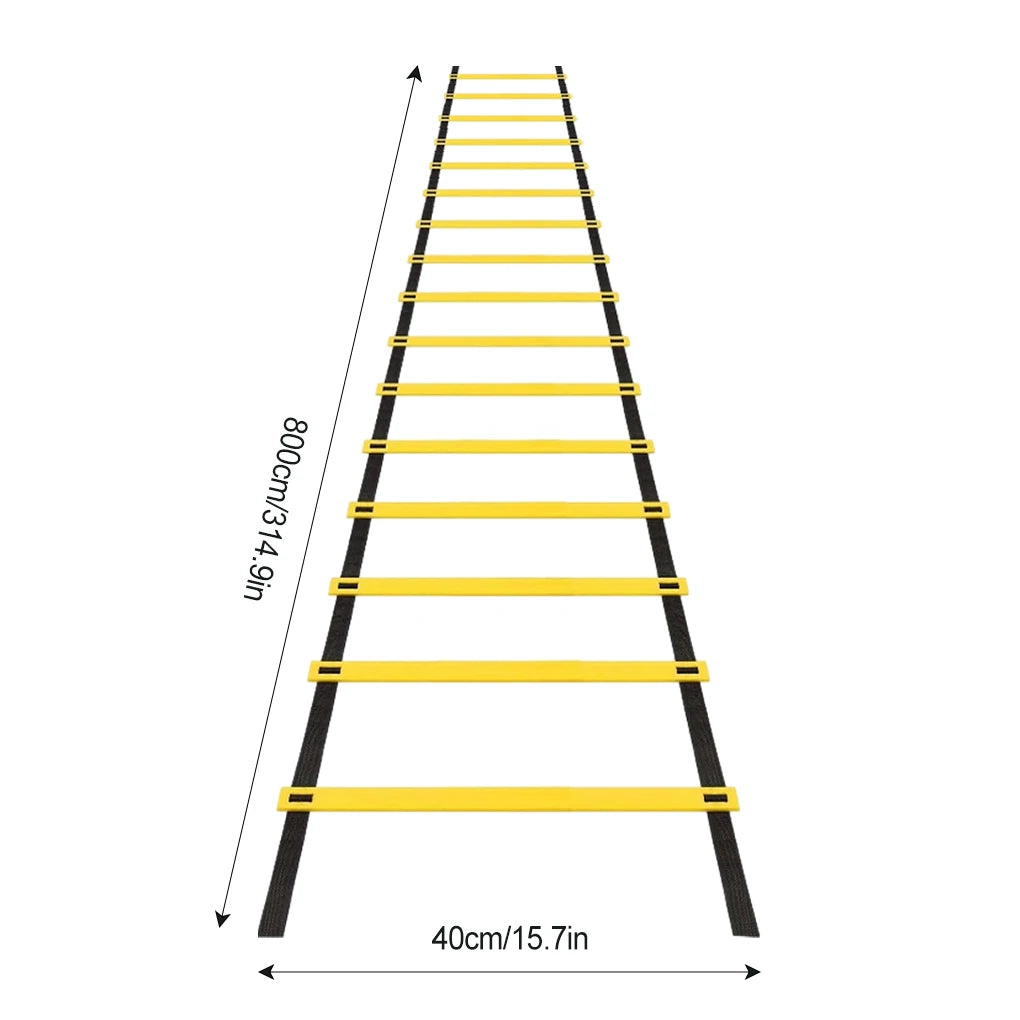 Agility Speed Ladder Nylon Straps Marking Discs Exerciser Resistance Drag Parachutes Sports Running Warm-Up Training Ladder Tool