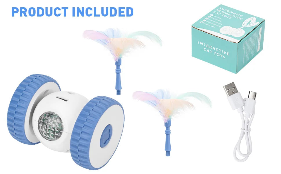 Smart Sensing Feather Cat Toy – USB Rechargeable