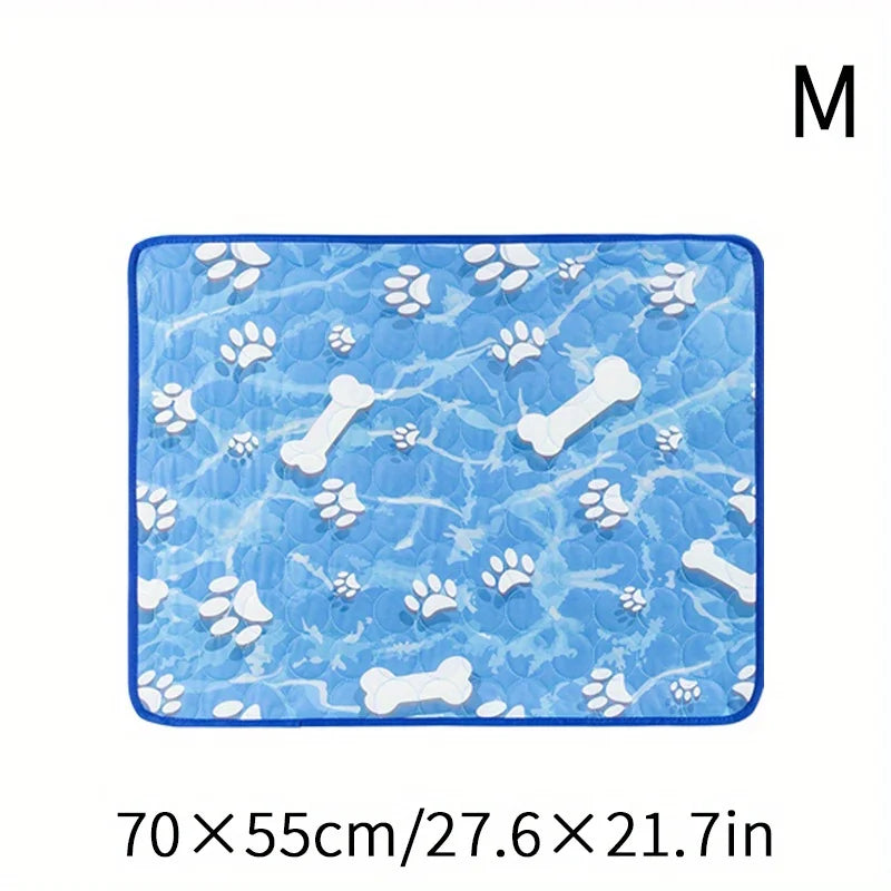 KEMORELA Large Self-Cooling Dog Pad – Washable Ice Silk Summer Mat for Dogs & Cats