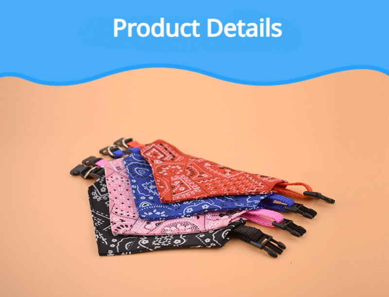Adjustable Pet Triangle Scarf – Printed Dog & Cat Saliva Towel Neckerchief for Puppies & Kittens