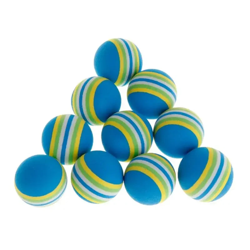 10Pcs Colorful Interactive Cat Toy Balls – Chewing, Rattle & Scratch Foam Balls for Kittens and Cats
