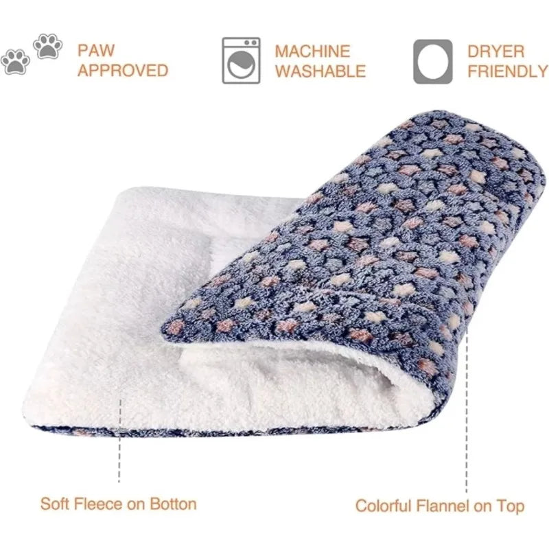 Flannel Pet Mat – Thick Sleeping Blanket Bed for Dogs & Cats, Soft Pet Rug for Small to Large Pets