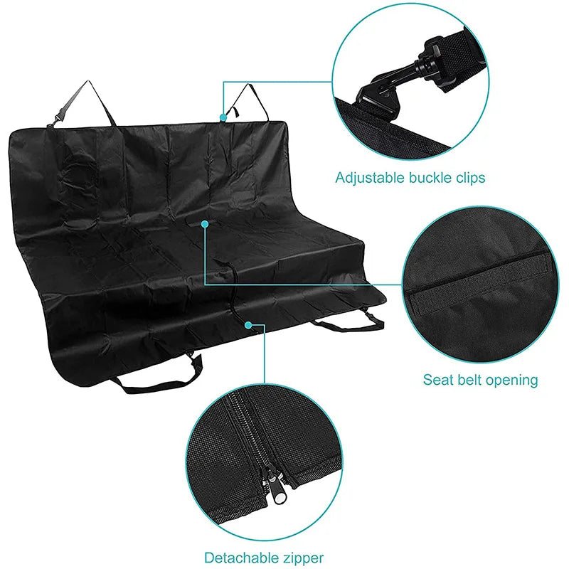 Waterproof Car Rear Seat Cover for Dogs – Hammock Travel Mat & Pet Protector for Car, Truck, SUV