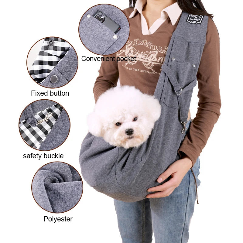Pet Travel Shoulder Bag – Hands-Free Sling Carrier for Dogs & Puppies