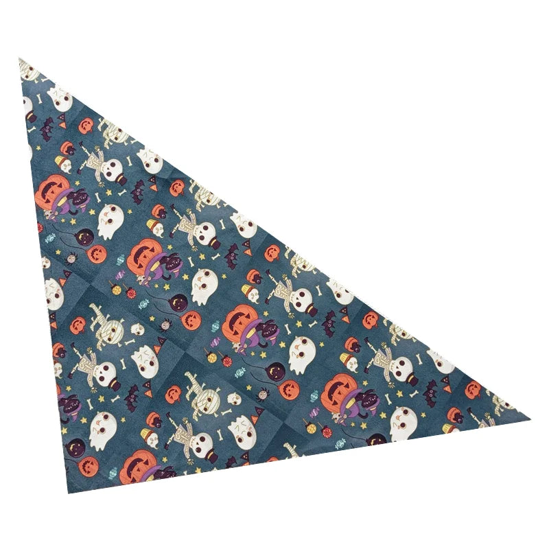 10Pcs Dog Bandana Set – Fruits, Plaid, Paw & Snowman Triangle Scarves for Small, Medium & Large Dogs