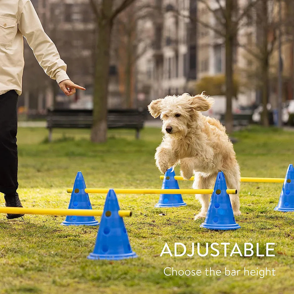 Dog Agility Training Equipment Set – Jumping Bar & Obstacle Course for Pet Exercise & Obedience Training