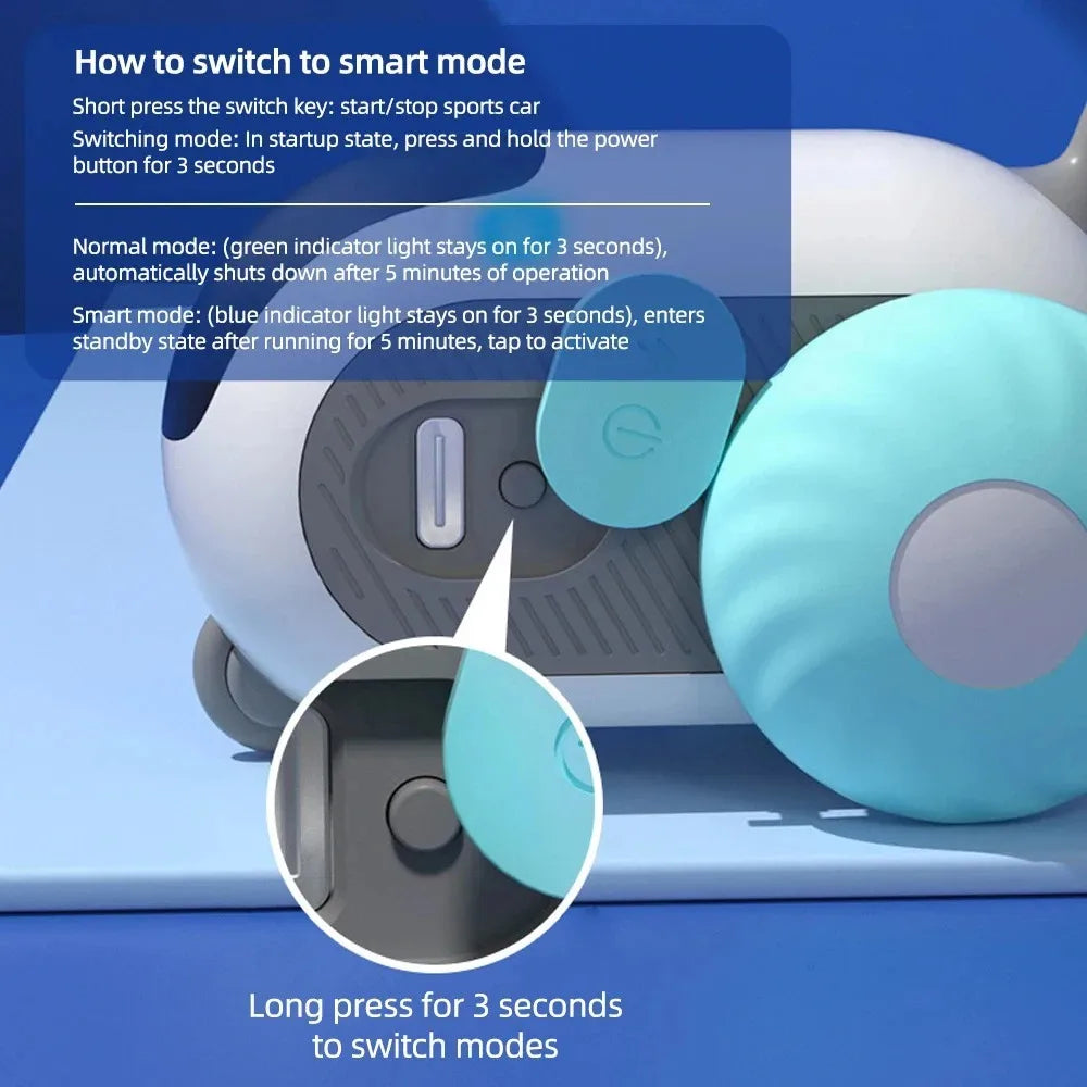 Smart Rechargeable Moving Electric Cat Toy – Remote-Controlled Interactive Training Car