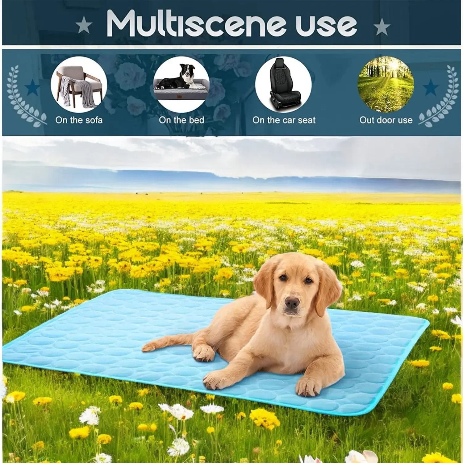 NONOR Dog Cooling Mat – Breathable Summer Pet Bed for Dogs & Cats, Self-Cooling Pad for Crate, Kennel & Car Seat