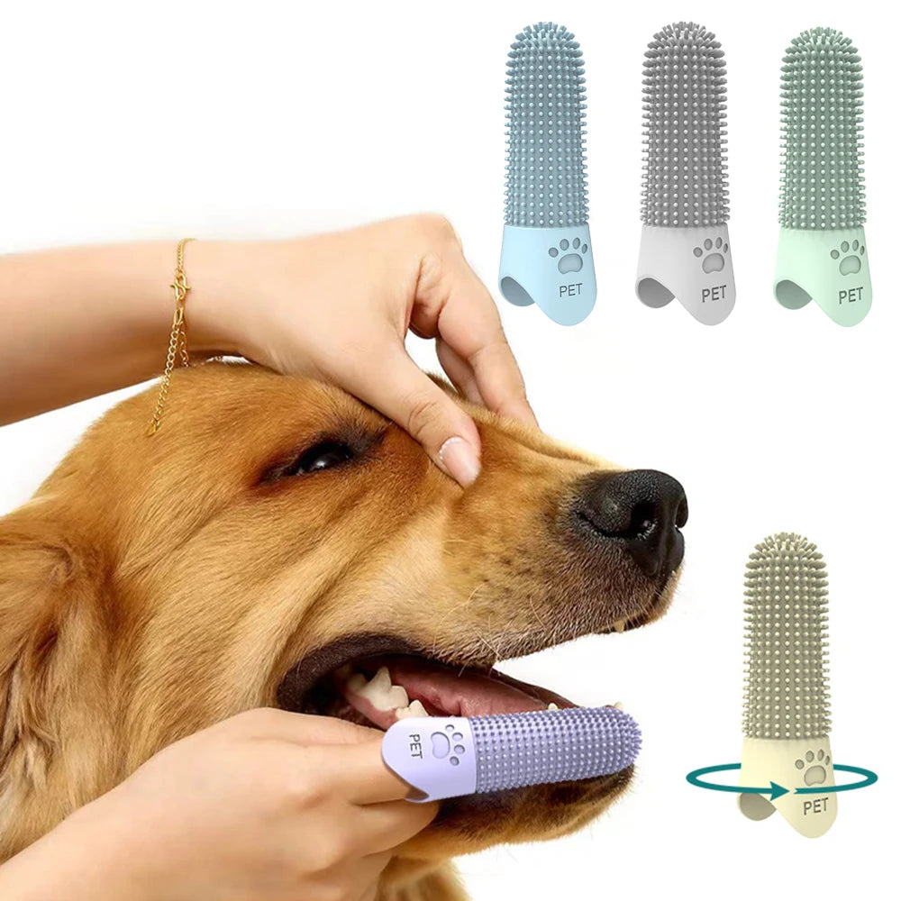 Pet Silicone Finger Toothbrush – Tartar & Plaque Remover for Cats & Dogs