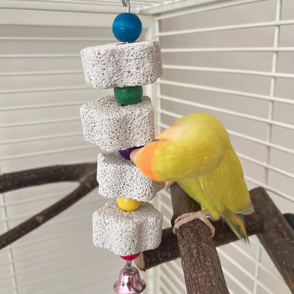 Volcanic Rock Chew Toy – Teeth Grinding Toy for Parrots & Hamsters