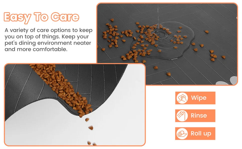Absorbent Pet Feeding Mat with Waterproof Rubber Backing – Quick Dry Placemat for Dog & Cat Bowls