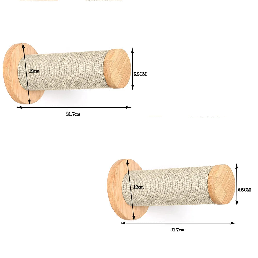 Cat Tree Wall Mounted Climbing Shelves – Wooden Hammock, Ladder & Bridge Indoor Cat Playground 🐾