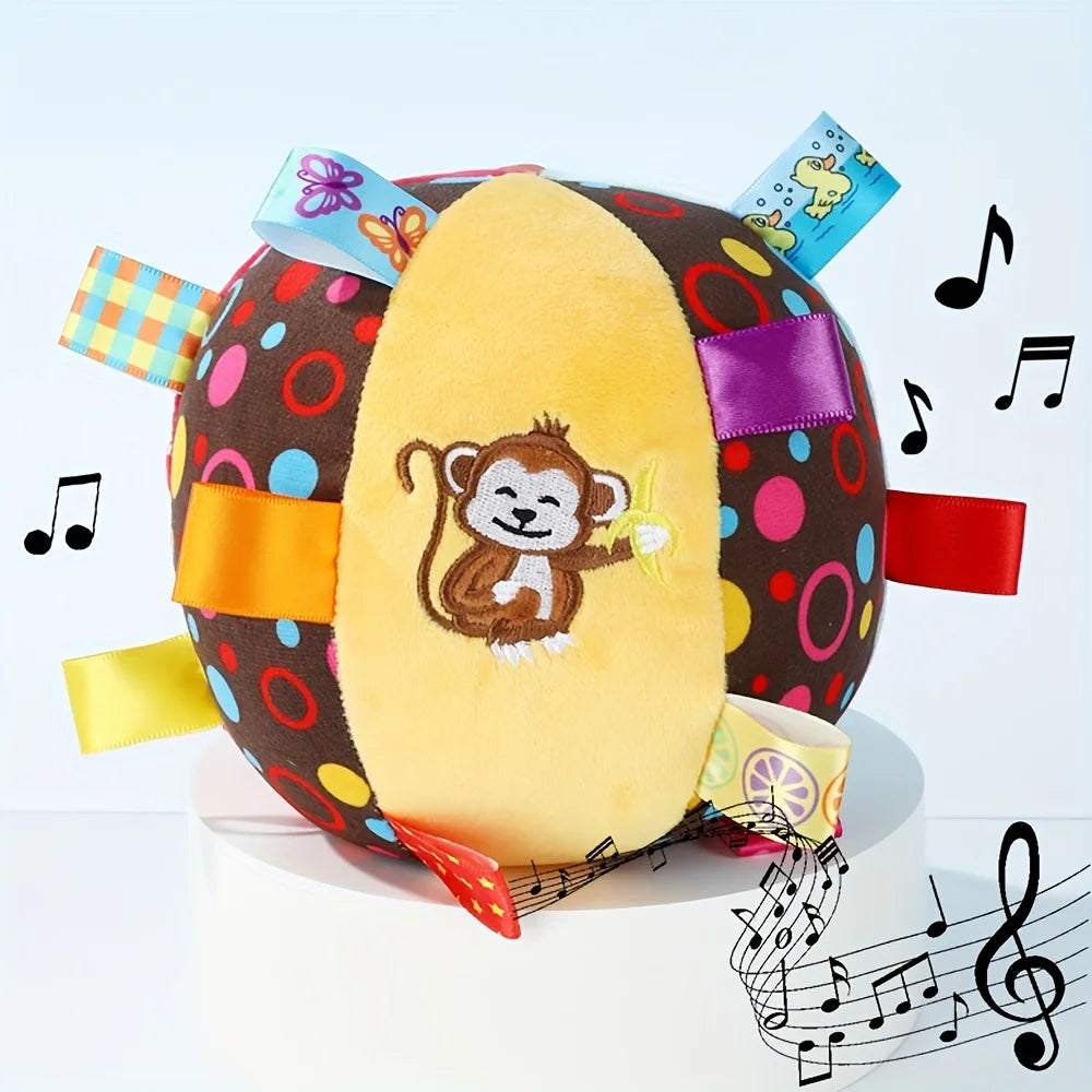 Interactive Ball Dog Toy with Plush Handle – Durable Chew Toy for Training & Stress Relief