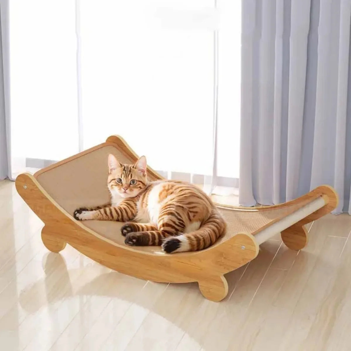 🐱 Wooden Cat Scratching Pad – Multifunction Cat Bed & Scratch Board